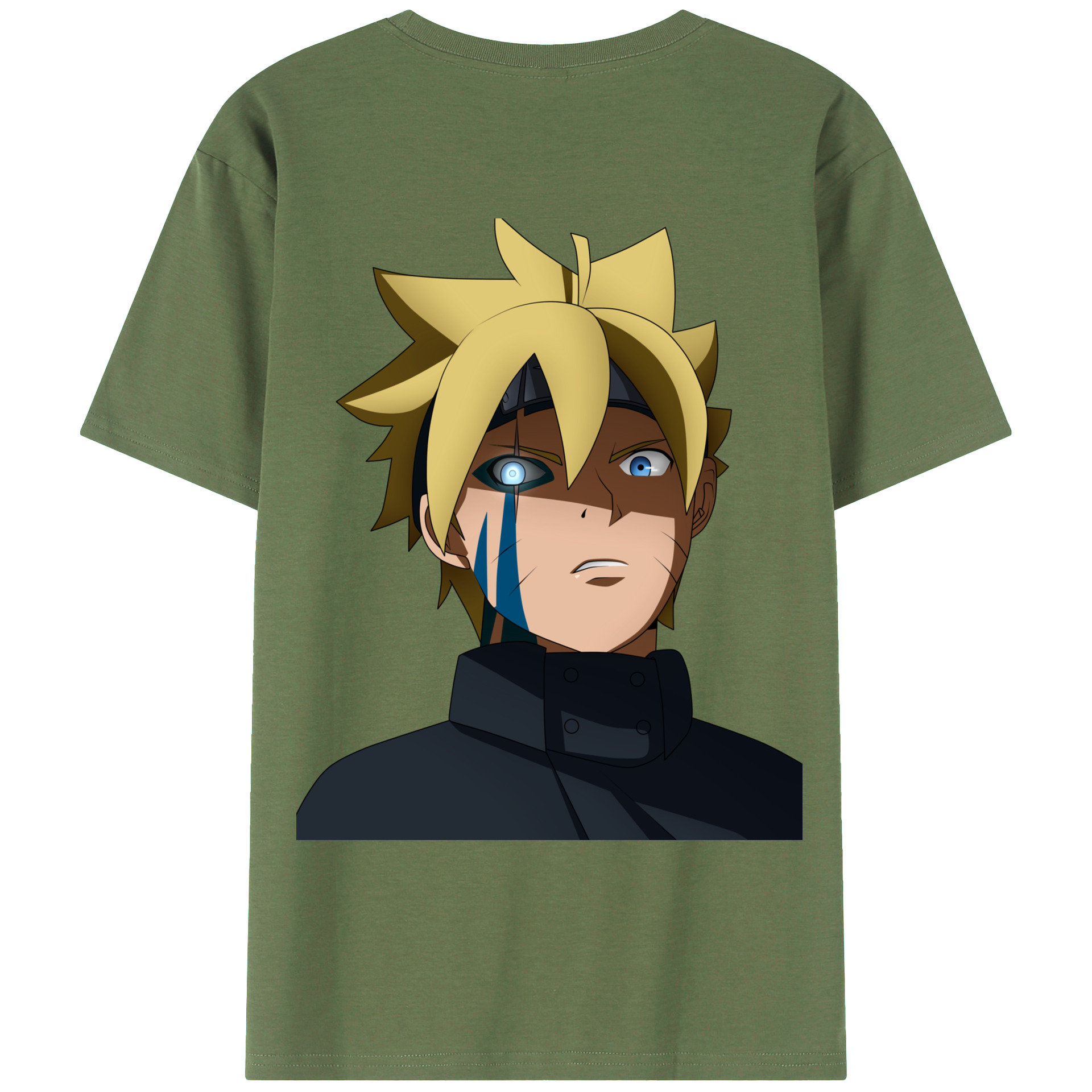 （画像用） NARUTO -ナルト- うずまき ボルト Uzumaki Boruto 綿100％ メンズ半袖Tシャツ（バックプリント） 通気性